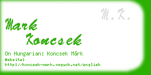 mark koncsek business card
